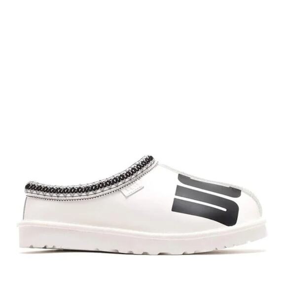 UGG Tasman Chopd Shearling Sandal Mens Size 10 Braid Leather Upper Slipper Logo - Picture 1 of 16